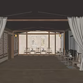 Script Murder Game Ancient Chinese Interior with Wooden Floor Green Wall Plum Blossoms Birds Lanterns
