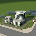 Modern Architectural Complex Featuring White Multi Story Buildings And Surrounding Landscaping 3d model