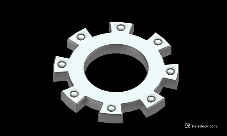 Metal Gear Shaped Mechanical Part With Holes And Toothed Edges Design 3d model 