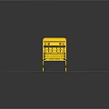 Yellow Frame Children's Playground Equipment With Black Wheels On Sand Surface For Kids