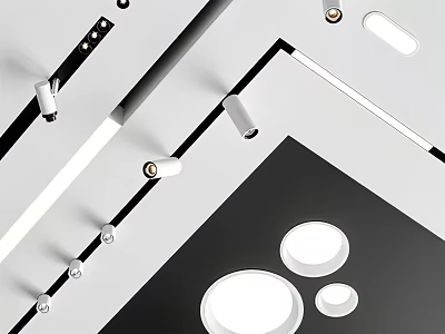 Modern Downlights and Spotlights Ceiling Lighting with Sleek Design and Bright Illumination 3d model