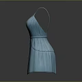 Elegant Turquoise Sleeveless Dress With Spaghetti Straps Deep V Neck And Self Tie Waist Belt