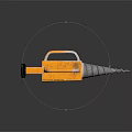 Yellow Electric Handheld Power Tool With Metal Handle And Spiral Drill Bit