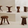 Middle Style Round Stool Shoe Changing Stool Dressing Stool 3d model