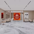 Modern Beauty Hair Salon Interior With Elegant Reception Marble Floor And Bright Lighting