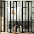 Modern Screen Glass Partition Screen 3d model