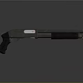 Modern Tactical Shotgun With Sleek Metal Finish And Black Grip Design