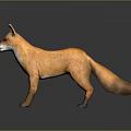 Game Movie Character Orange Fur White Underbelly Fox 3D Model Standing Pose Dark Background