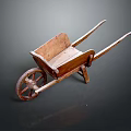 Classic Vintage Wooden Wheelbarrow With Single Wheel And Retro Design