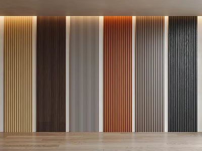 Vertical Striped Wall Panels In Various Colors For Modern Interior Design 3d model