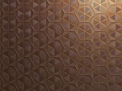 Modern Copper Hexagonal Geometric Pattern Background Wall With Intricate Textured Design 3d model