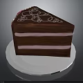 Delicious Chocolate Cake With Three Layers Pink Cream And White Ring Decorations On White Plate