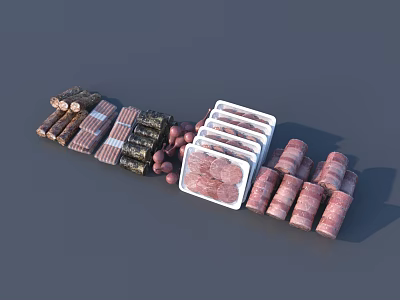 Building Exterior Wall Design With Various Bricks Panels And Stone Materials 3d model