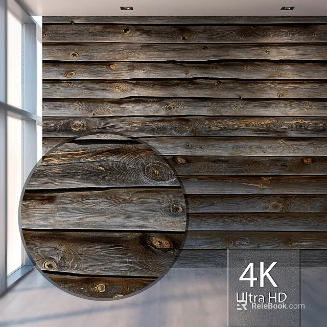 Wooden Wall Panel With Circular Close up Grain Details And 4K Texture 3d model 