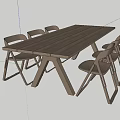 Modern Wooden Dining Table with Four Matching Chairs in Minimalist Room