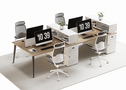 Modern Office Desk and Chair Staff Station Computer Desk and Chair 3d model