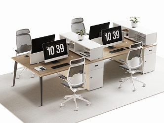 Modern Office Desk and Chair Staff Station Computer Desk and Chair 3d model