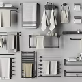 Modern Bathroom Cabinet Rack With Functional Towel Holders And Storage Organizers