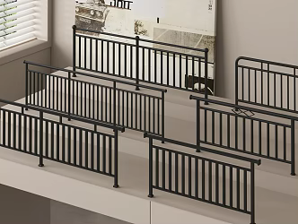 Fence guardrail railing stainless steel guardrail 3d model