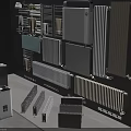 Modern Radiators With Various Wall Mounted Designs And Colors In Showroom