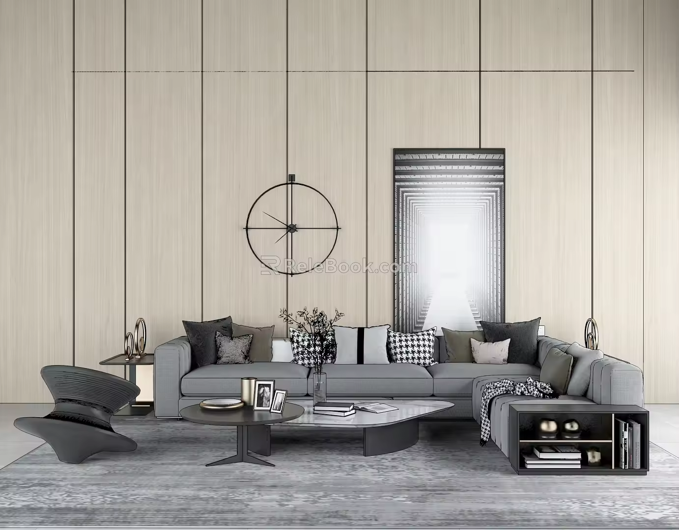 Modern Sofa Coffee Table Combination Simple Sofa Coffee Table Combination 3d model