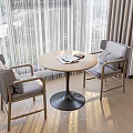 Modern leisure table and chair table and chair combination leisure table and chair round table 3d model