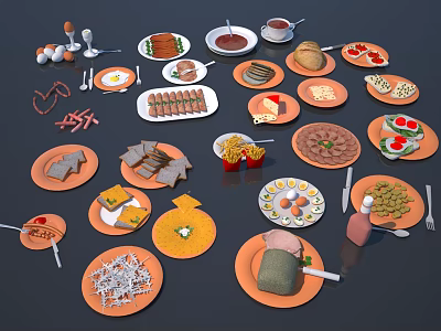 Modern Food 3d model