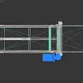 Industrial Conveyor Belt With Blue Surface And Stainless Steel Frame On Wheels