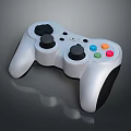 White Game Controller With Black Joysticks And Colored Action Buttons