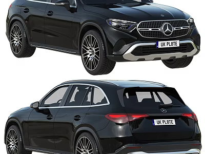 Black Mercedes SUV With Front Grille LED Headlights And Alloy Wheels 3d model