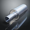Stainless Steel Silver Cylindrical Cup With Smooth Reflective Surface And Shiny Finish 3d model