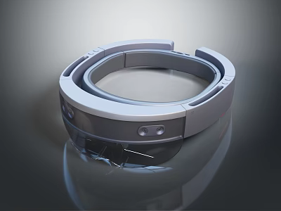 Elegant Silver Gray Hoop Jewelry With Transparent Accent Modern Fashion Accessory Design For Women 3d model