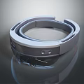 Elegant Silver Gray Hoop Jewelry With Transparent Accent Modern Fashion Accessory Design For Women
