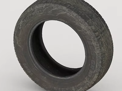 Black Car Tire with Deep Tread Pattern and Rubber Material for Vehicle Use 3d model