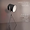 Black Table Lamp with Adjustable Height 52 to 62 cm and 22.5 cm Shade Diameter