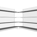 White Corner Display Shelves With Multiple Tiers For Modern Retail Store