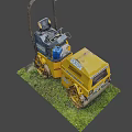 Utility Vehicle With Worn Driver Seat Steering Wheel Blue Gas Cylinder Yellow Hoses And Labels