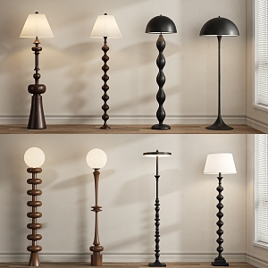 French medieval floor lamp 3d model