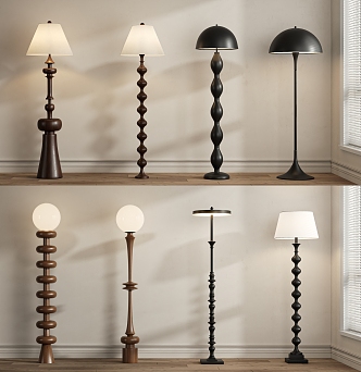 French medieval floor lamp 3d model