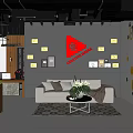 Modern Public Office Space Interior With Ergonomic Chairs Desks Computers Wall Art And Ceiling Lights
