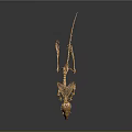 Golden Mouse Skeleton Display With Detailed Structure On Black Background And Reflection