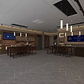 Chinese Style Furniture Showroom With Bright Interior Wooden Tables Chairs Display Shelves And Large Windows