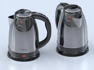Philips Electric Kettles With Stainless Steel Body Black Base And Two Designs 3d model