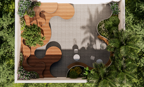 Roof Garden Modern Garden 3d model