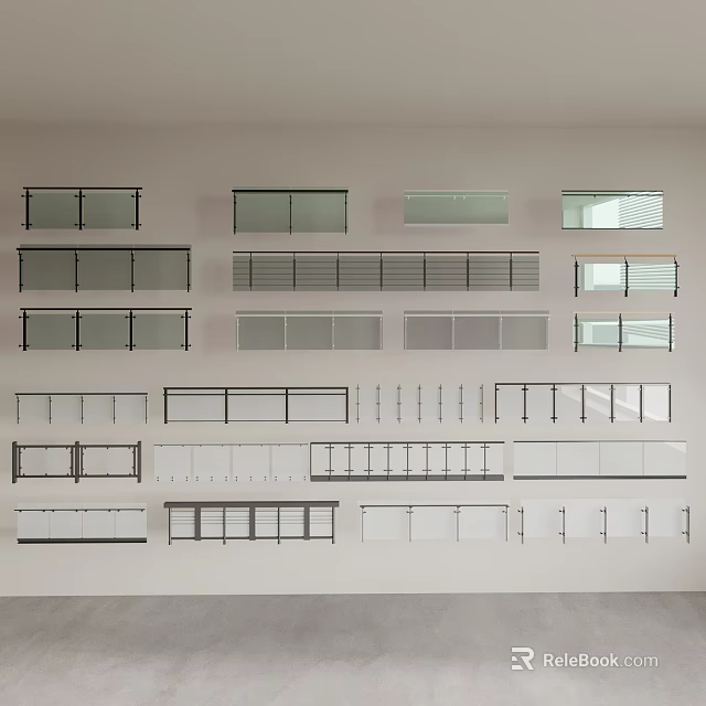 Railings Design Showcase With Various Styles Modern Patterns And Classic Shapes 3d model