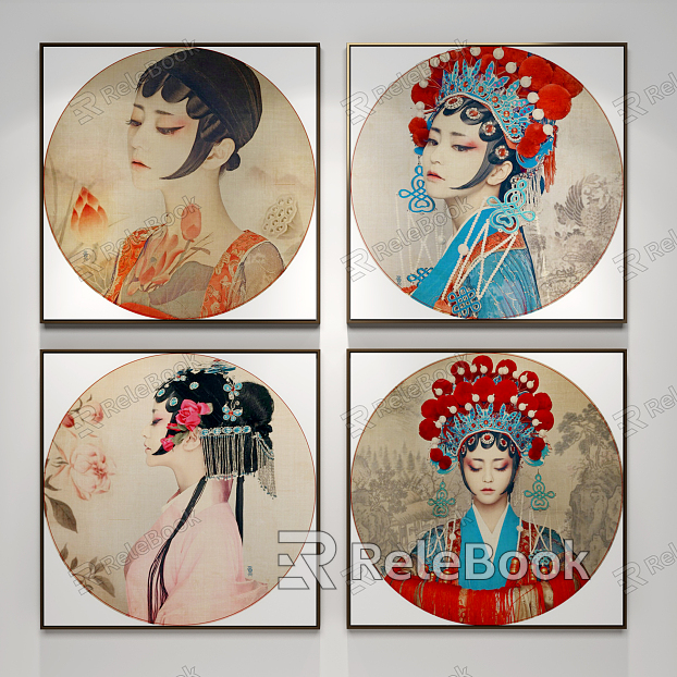 New Chinese Figure Painting Wall Decorative Painting model