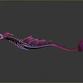 Modern Commercial Equipment With Pink Purple Streamlined Design Wing Like Structures And Reflective Base