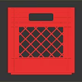 Red Plastic Storage Box With Lattice Design And Handle For Daily Household Essentials