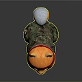 Cute Shiba Inu Plush Toy Wearing Camouflage Outfit And Red Headband
