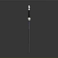 Ornate Medieval Sword With Black Hilt Blue Gemstone And Silver Decorations